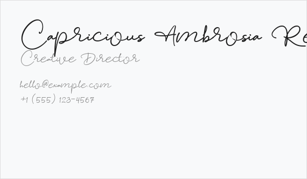 Capricious Ambrosia Regular Business Card