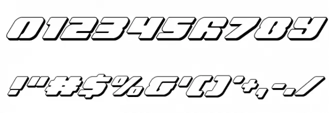 Capricus 3D Italic Font OTHER CHARS