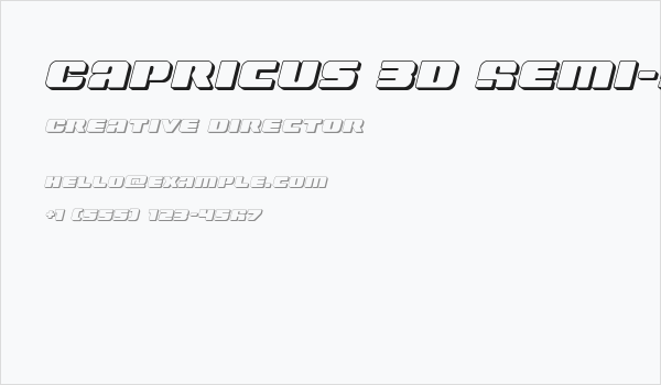 Capricus 3D Semi-Straight Business Card