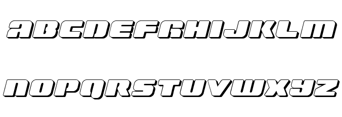 Capricus 3D Semi-Straight Font LOWERCASE