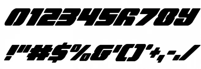 Capricus Condensed Italic Font OTHER CHARS