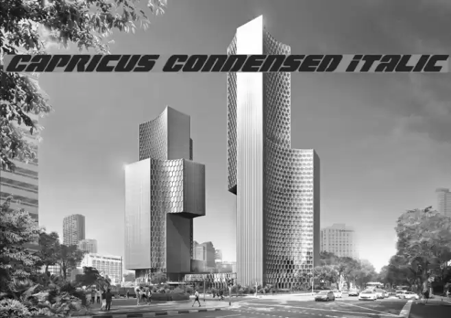 Capricus Condensed Italic Font examples