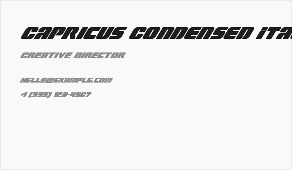 Capricus Condensed Italic Business Card