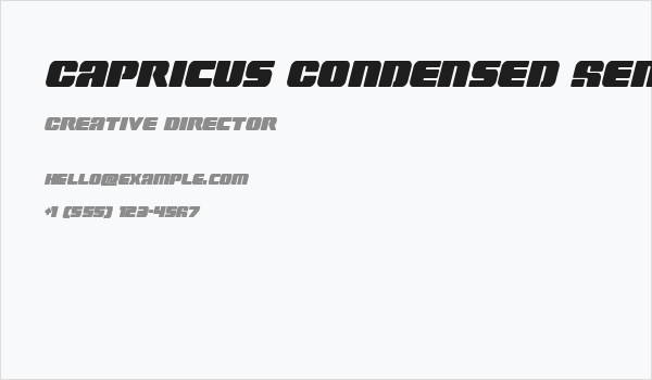 Capricus Condensed Semi-Straight Business Card