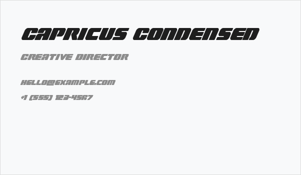 Capricus Condensed Business Card