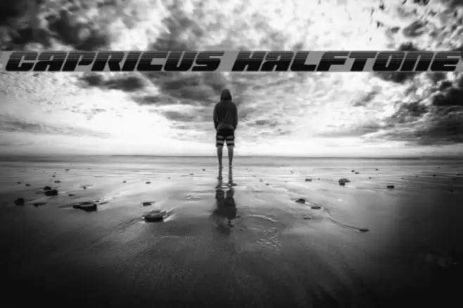 Capricus Halftone Font examples