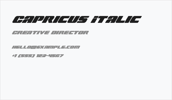 Capricus Italic Business Card
