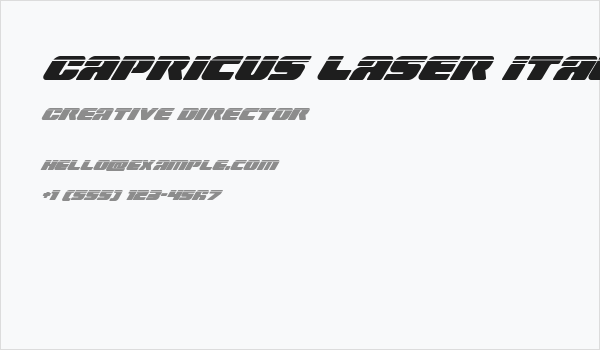 Capricus Laser Italic Business Card