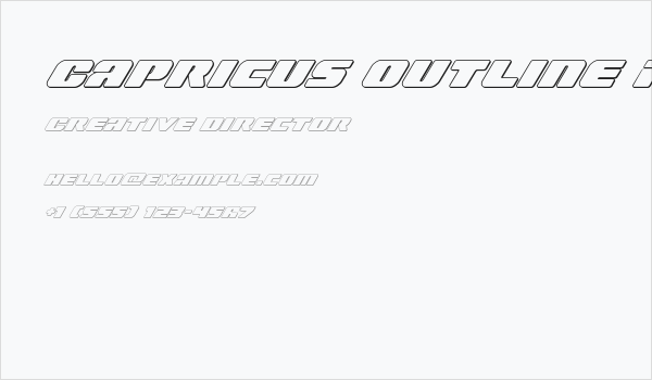Capricus Outline Italic Business Card