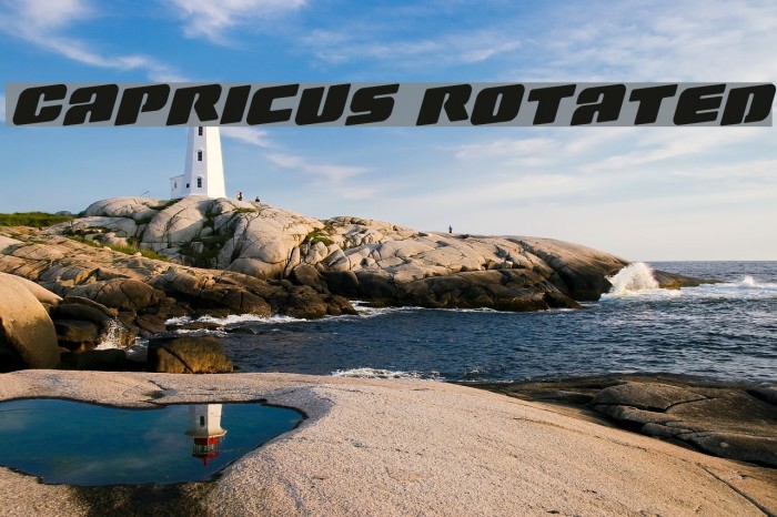 Capricus Rotated Font examples
