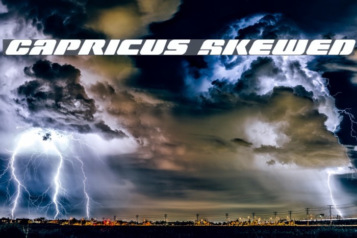 Capricus Skewed Font examples