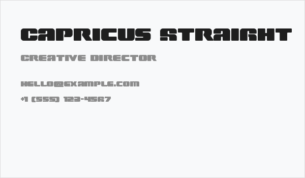 Capricus Straight Business Card