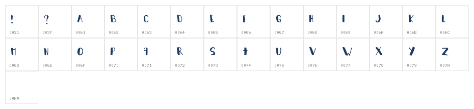 Caprisun Regular Character Map