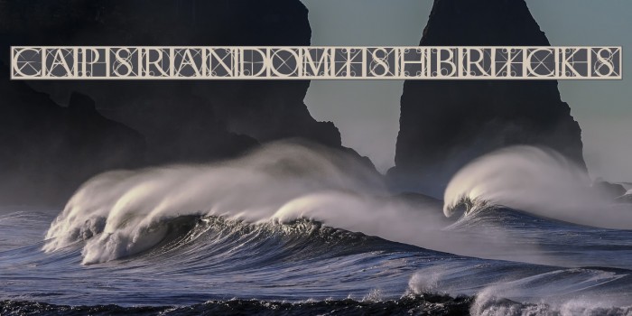 CapsRandomishBricks Font examples