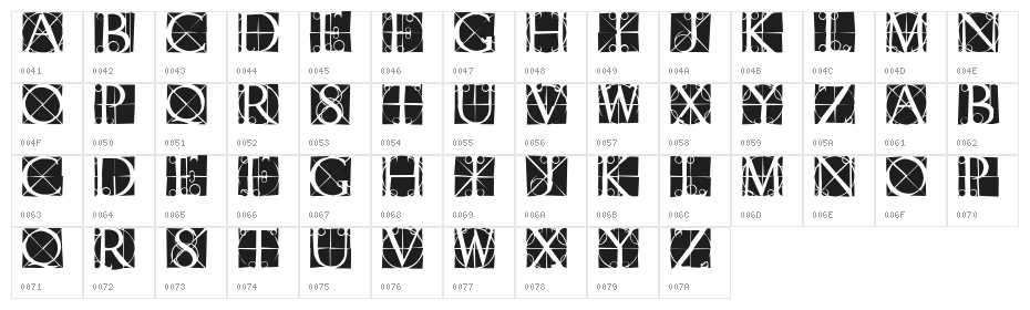 CapsRandomish Character Map