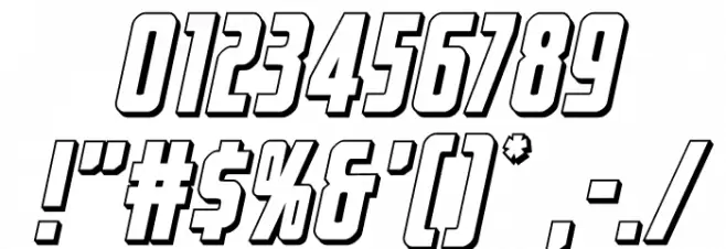 Captain Canaveral 3D Italic Font OTHER CHARS