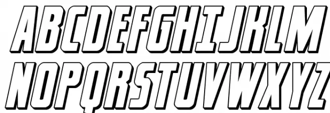 Captain Canaveral 3D Italic 字体 大写