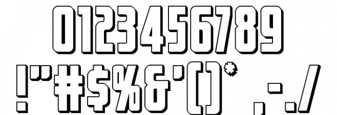 Captain Canaveral 3D Font OTHER CHARS