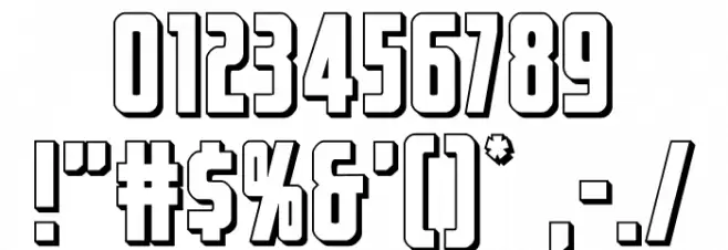 Captain Canaveral 3D Font OTHER CHARS