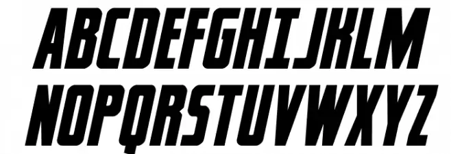 Captain Canaveral Italic Caratteri MAIUSCOLE