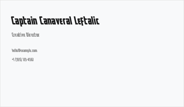Captain Canaveral Leftalic Business Card