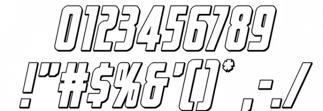 Captain Canaveral Outline Ital Font OTHER CHARS