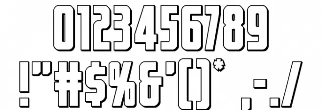 Captain Canaveral Outline Font OTHER CHARS