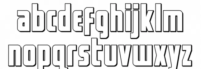 Captain Canaveral Outline Caratteri MINUSCOLO