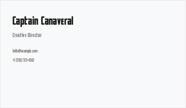 Captain Canaveral Business Card