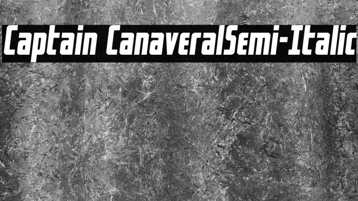 Captain CanaveralSemi-Italic Example 2
