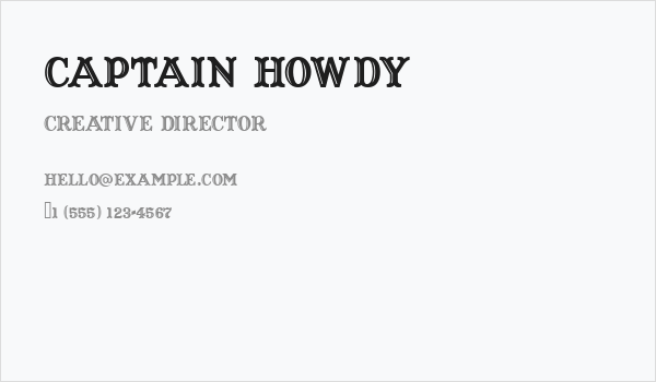 Captain Howdy Business Card