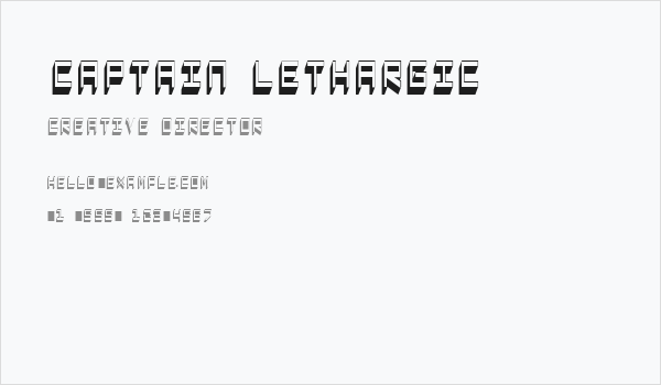 Captain Lethargic Business Card