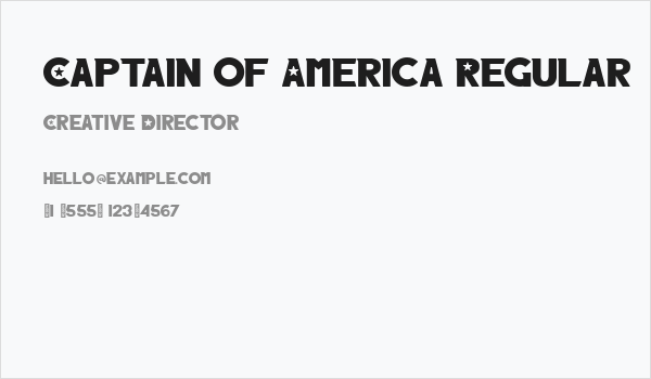 Captain of America Regular Business Card