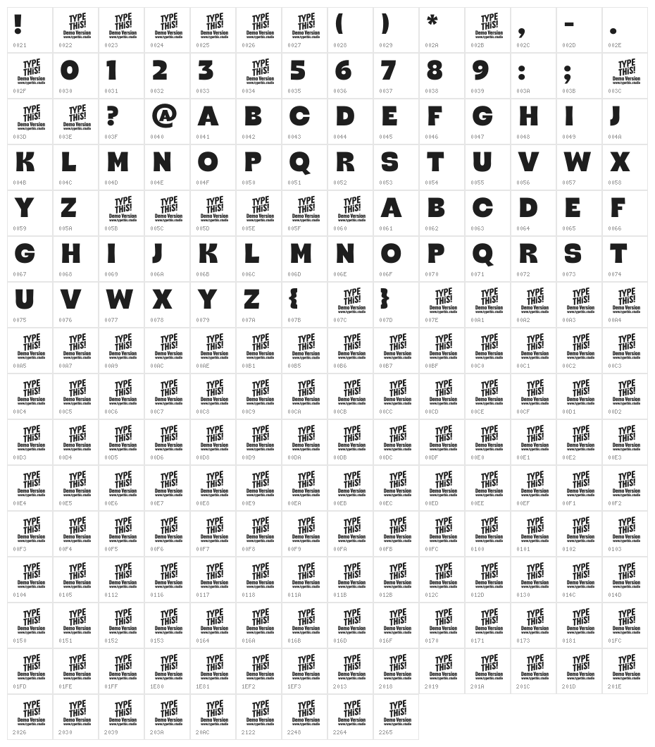 Captoon ES Demo Character Map