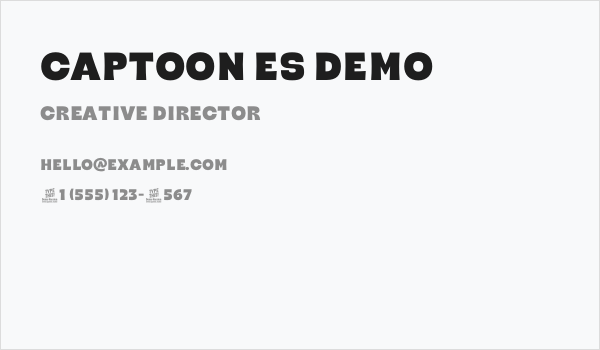Captoon ES Demo Business Card