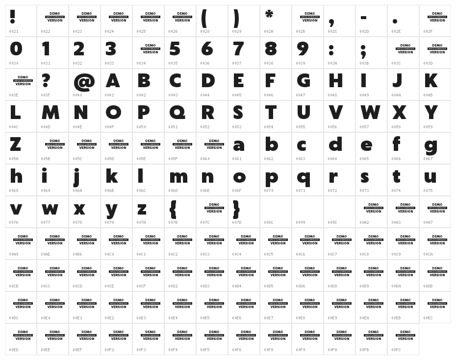 Captura Heavy Demo Character Map