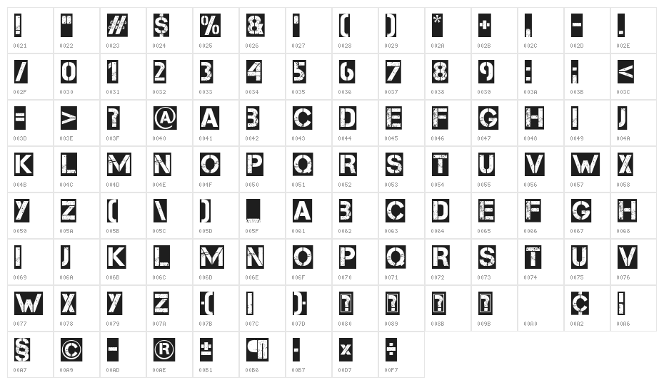 Capture it 2 Character Map