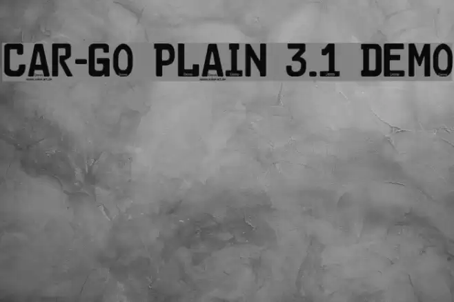 Car-Go Plain 3.1 Demo Font examples