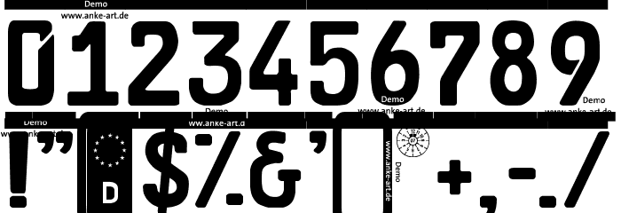 Car-GoFrame3.1Demo Font OTHER CHARS