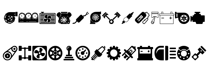 Car Parts Font LOWERCASE