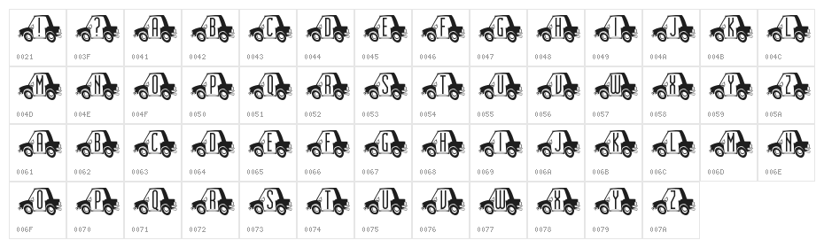 CarTown Character Map