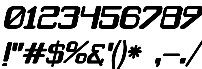 Caracas Bold Italic Font OTHER CHARS
