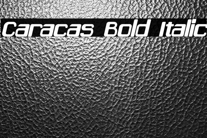 Caracas Bold Italic Example 1