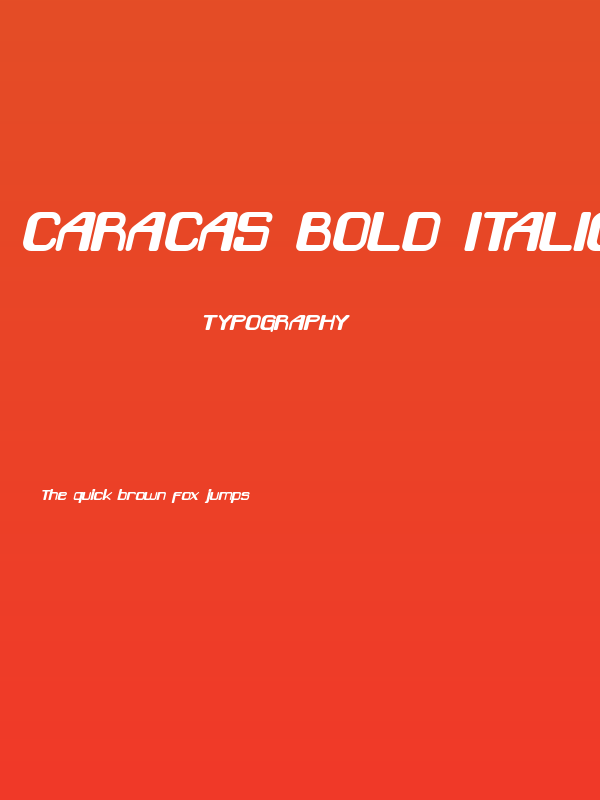 Caracas Bold Italic Poster