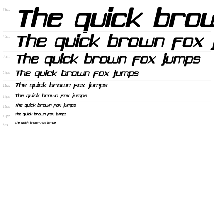 Caracas Bold Italic Waterfall