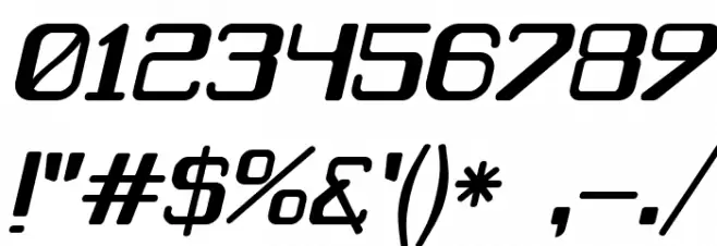 Caracas Italic Font OTHER CHARS