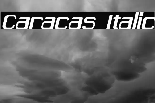 Caracas Italic Font examples
