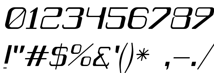 Caracas Light Italic Font OTHER CHARS