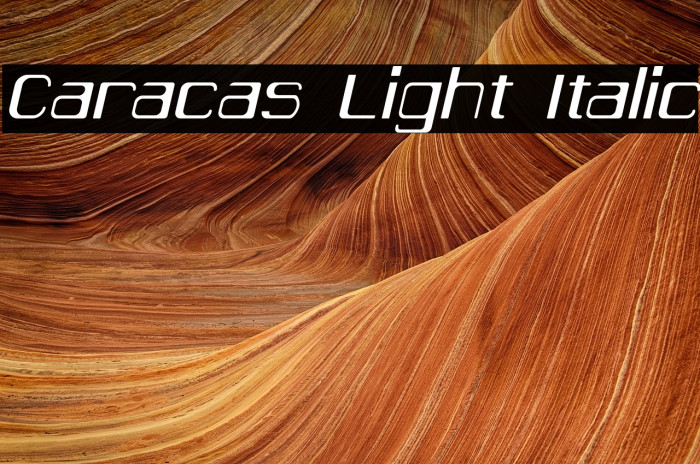 Caracas Light Italic Example 1
