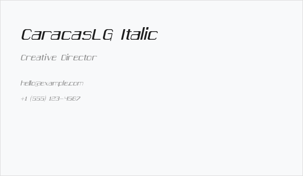 CaracasLG Italic Business Card